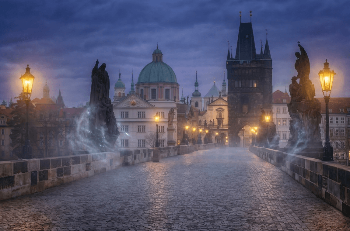 Карлів міст на світанку