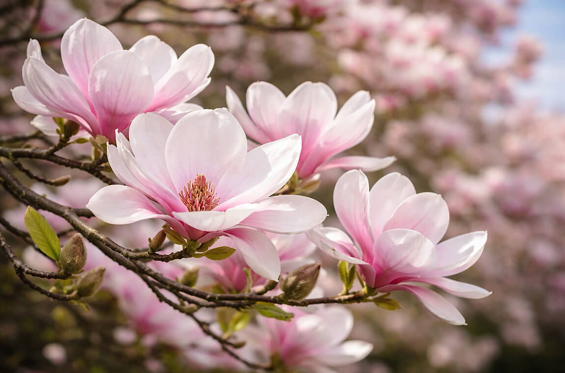 Зображення цвітіння магнолій